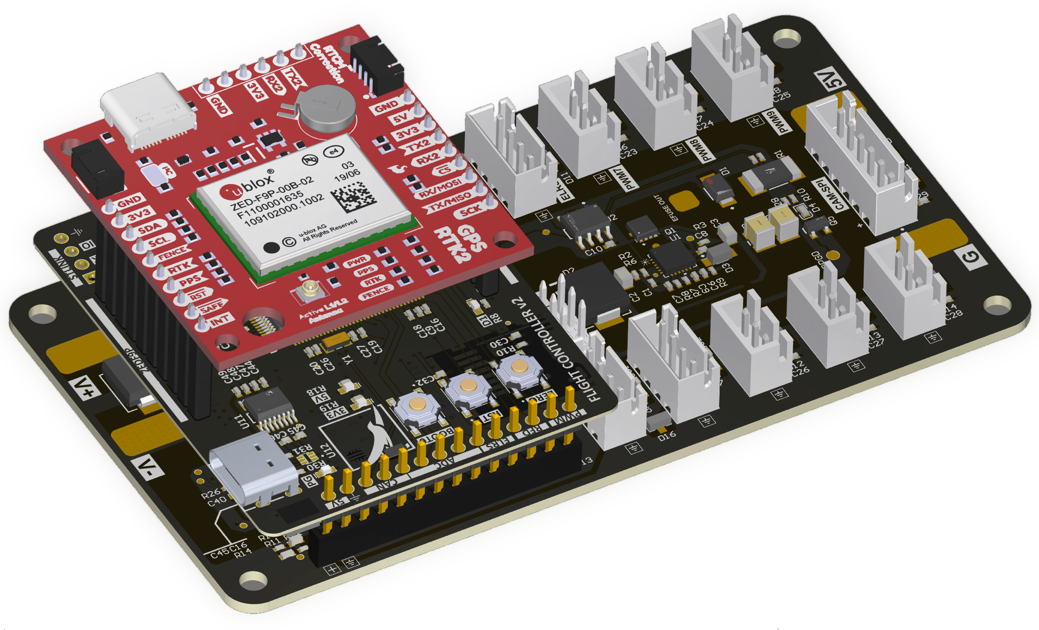 Flight controller and avionics stack